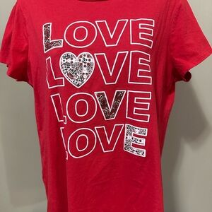 Bobbie Brooks Red Love Graphic Short Sleeve Tee